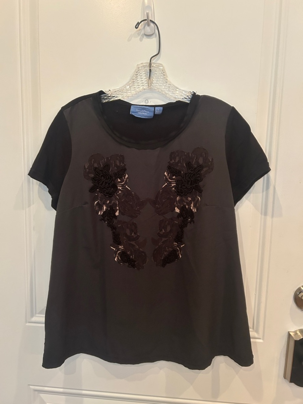 SIMPLY VERA black blouse short sleeve shirt